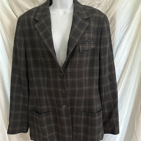 Vintage Anne Klein Plaid Blazer Jacket Domestic Sample Style 15J17 Size 8 - Picture 4 of 8